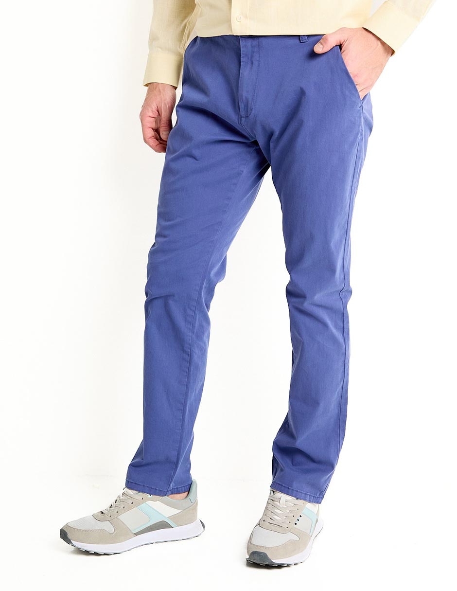 Pantalón chino recto de algodón para hombre