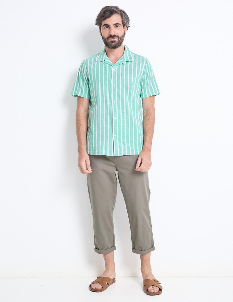 Camisa casual de algodón manga corta para hombre 3