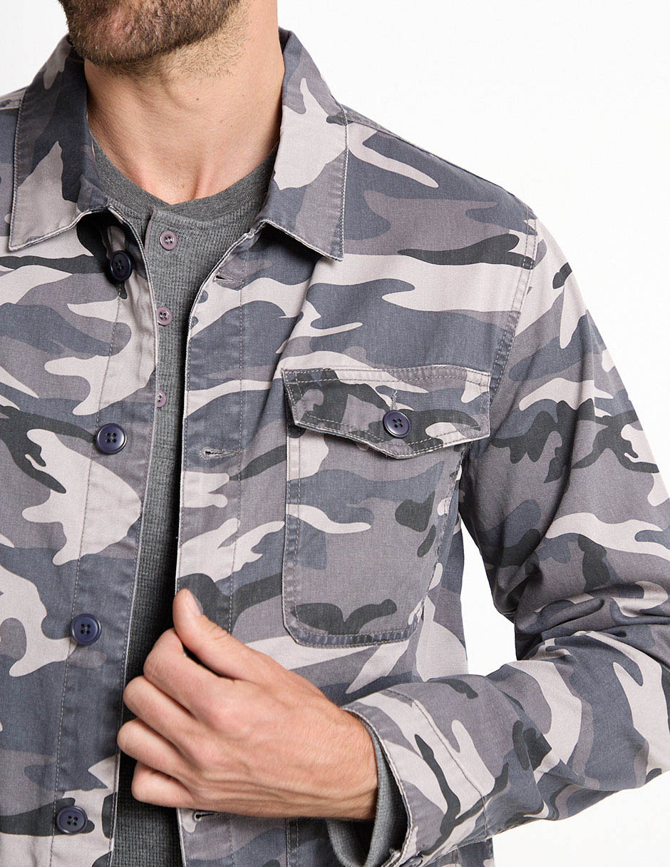 Sobrecamisa casual manga larga para hombre 4