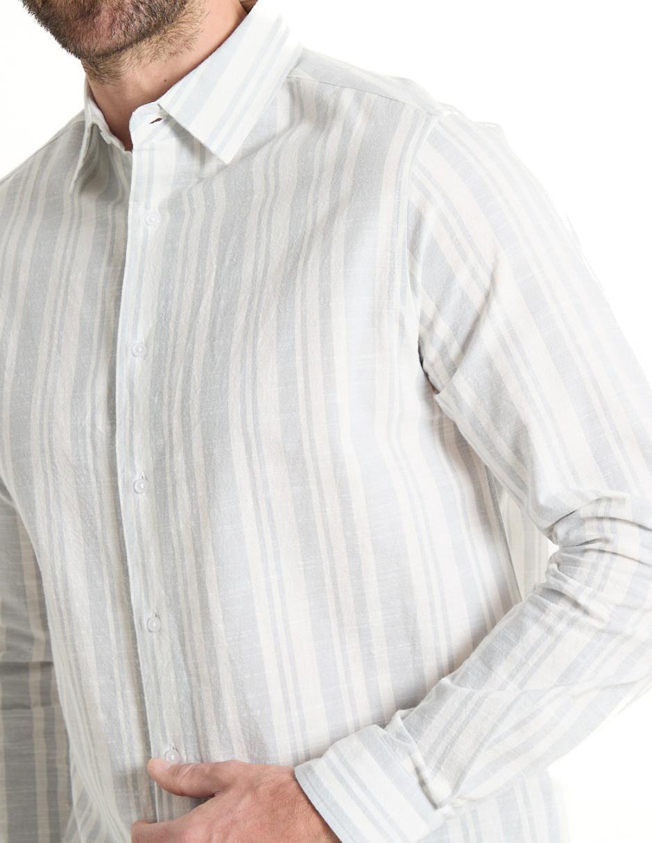 Camisa casual de algodón manga larga para hombre 4