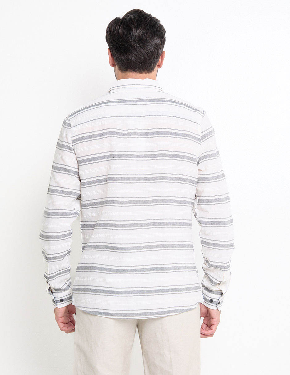 Camisa casual de algodón manga larga para hombre 2
