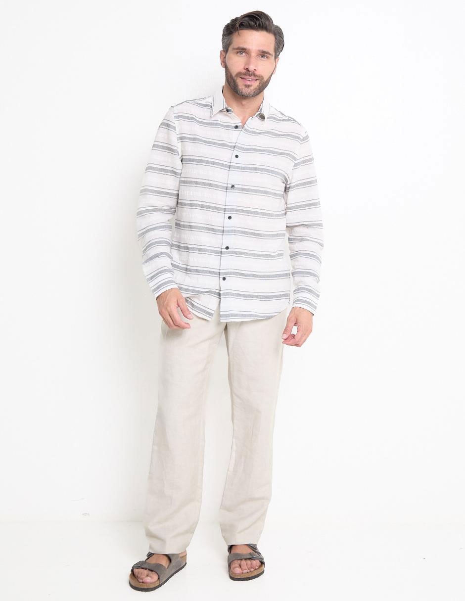 Camisa casual de algodón manga larga para hombre 3