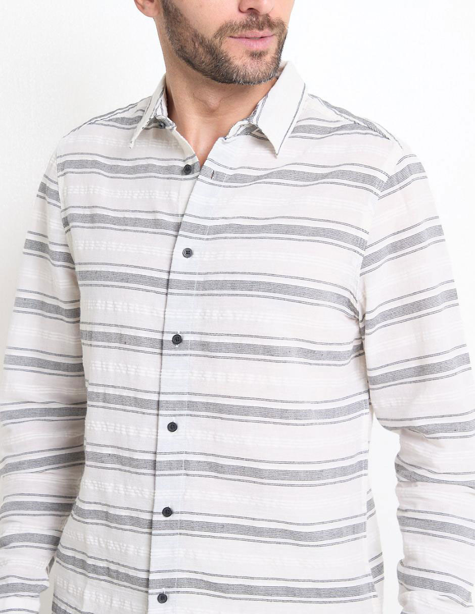 Camisa casual de algodón manga larga para hombre 4
