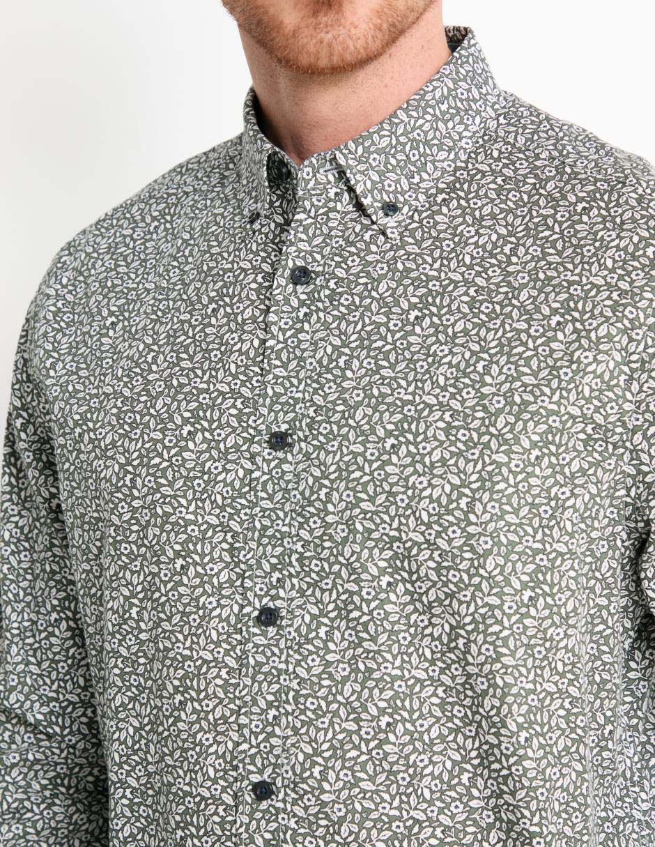 Camisa casual de algodón manga larga para hombre 4