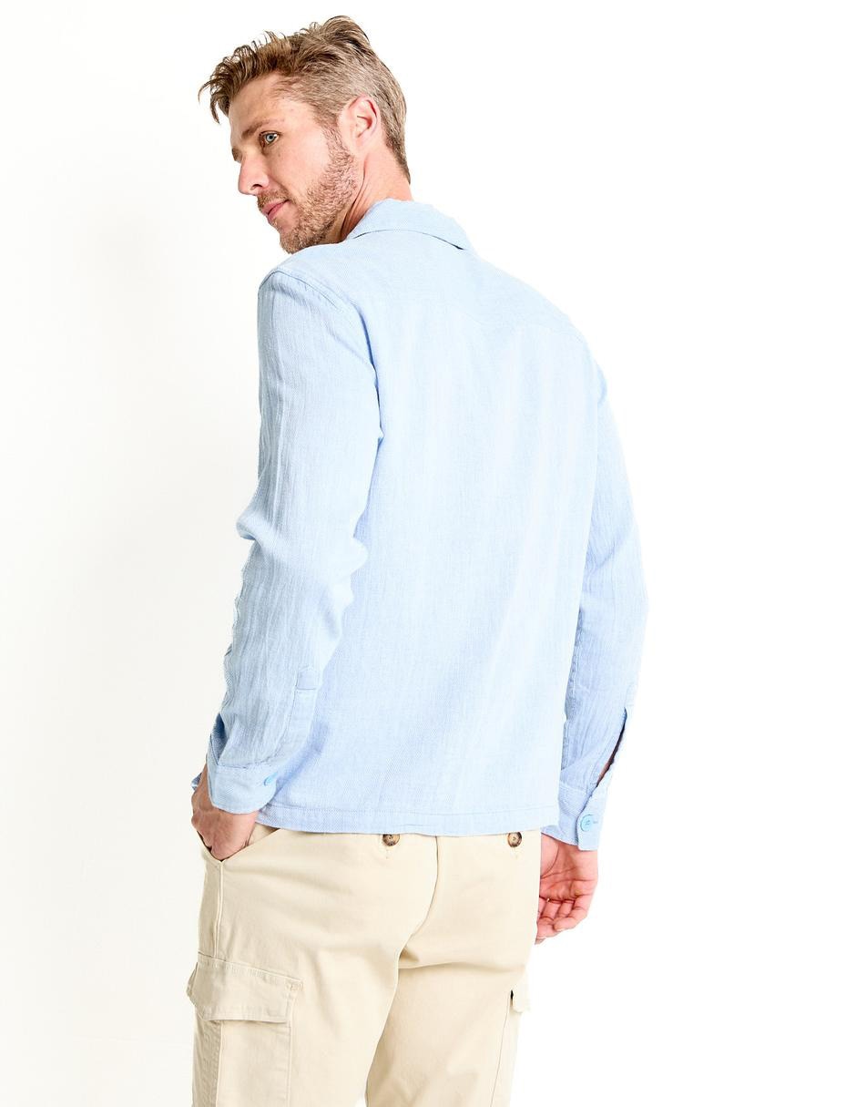 Sobrecamisa casual de algodón manga larga para hombre 2