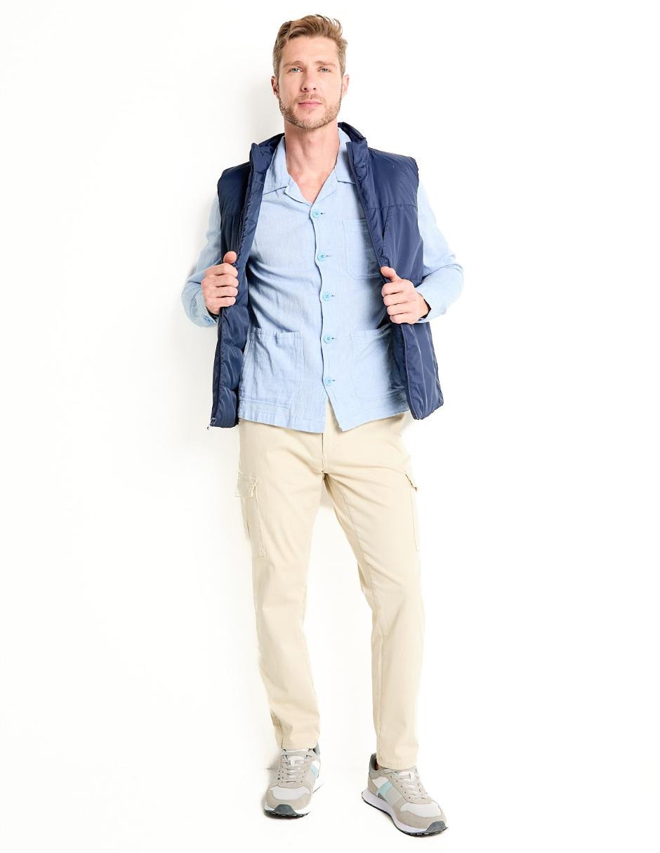 Sobrecamisa casual de algodón manga larga para hombre 3
