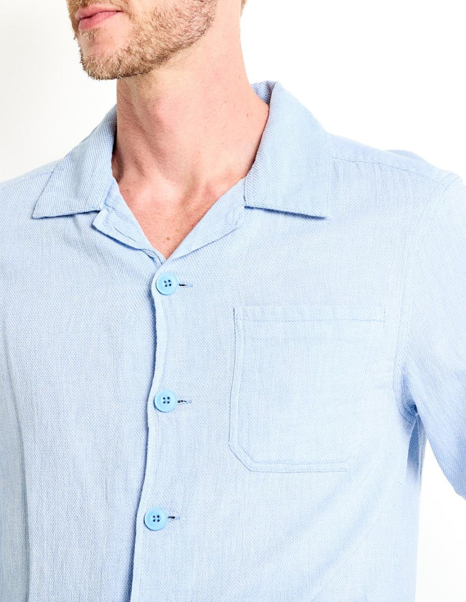 Sobrecamisa casual de algodón manga larga para hombre 4