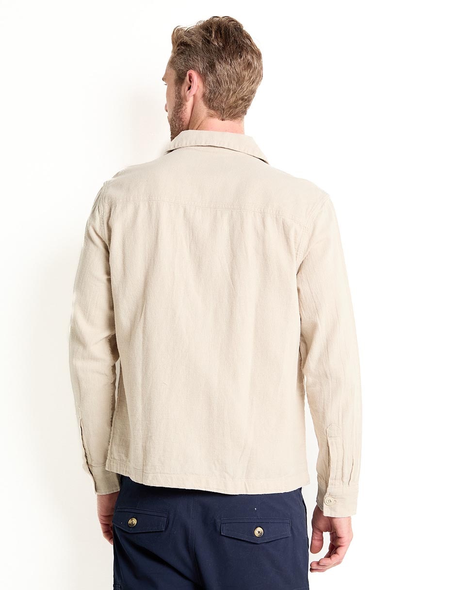 Sobrecamisa casual de algodón manga larga para hombre 2