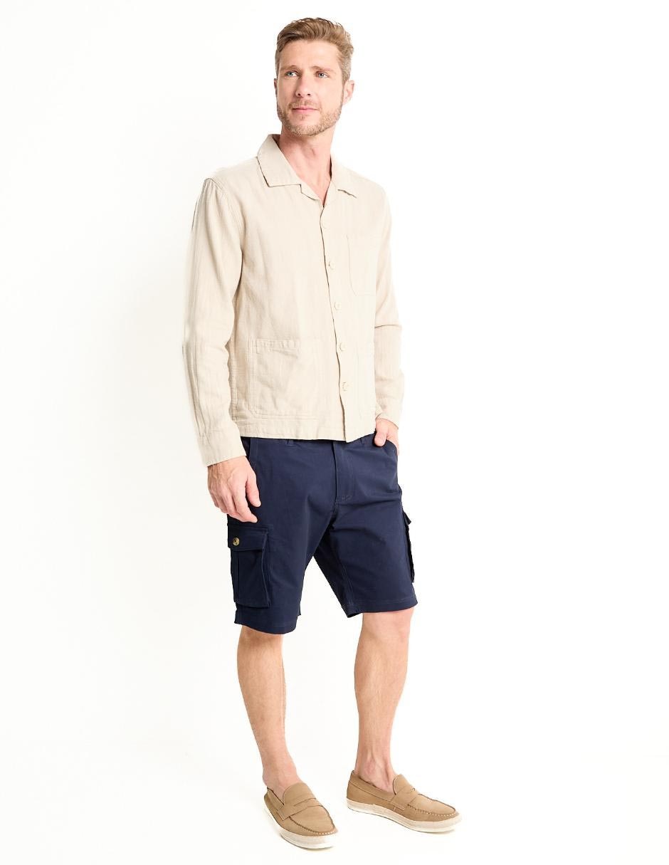 Sobrecamisa casual de algodón manga larga para hombre 3