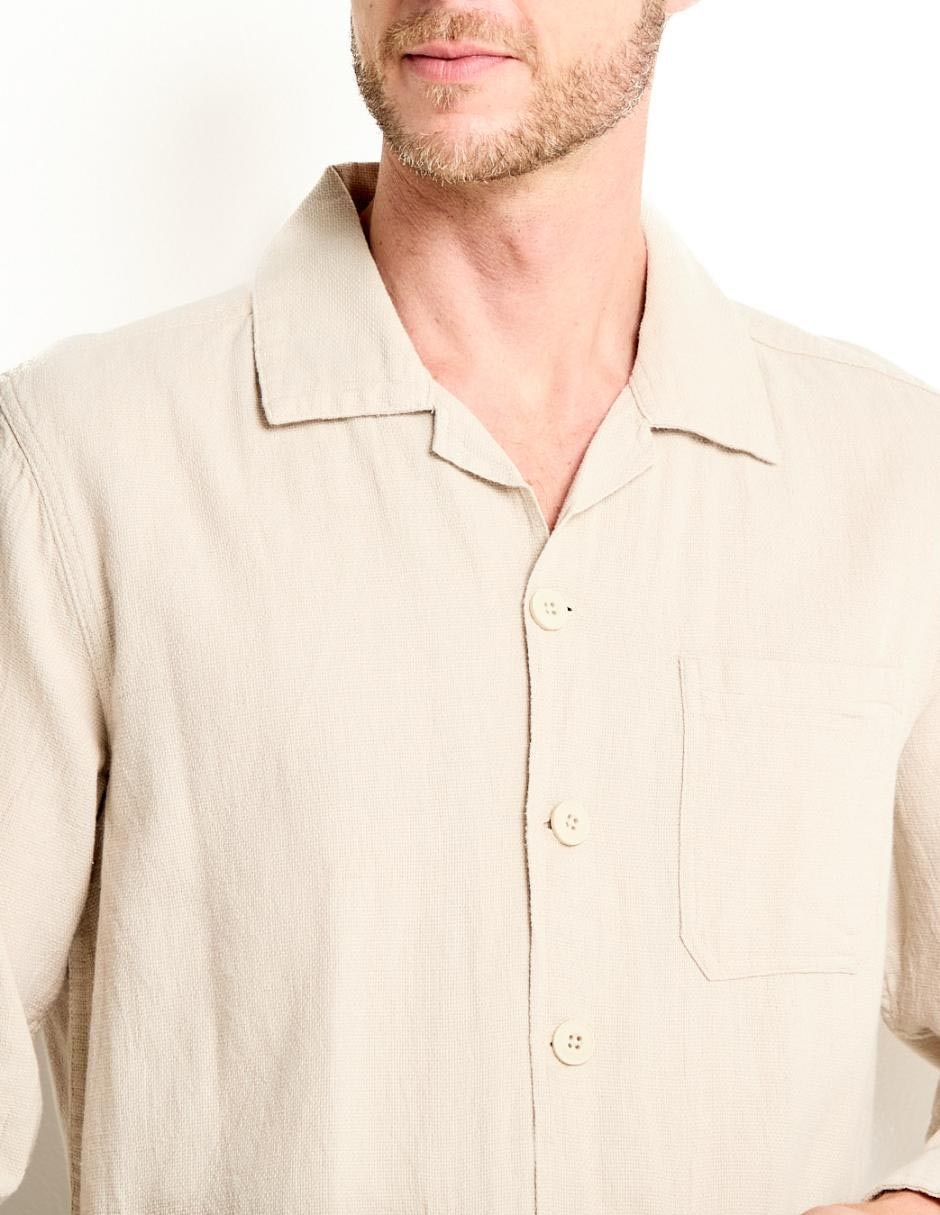 Sobrecamisa casual de algodón manga larga para hombre 4
