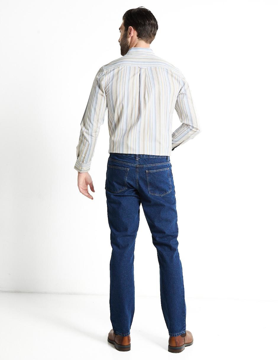 Jeans straight lavado obscuro para hombre 2