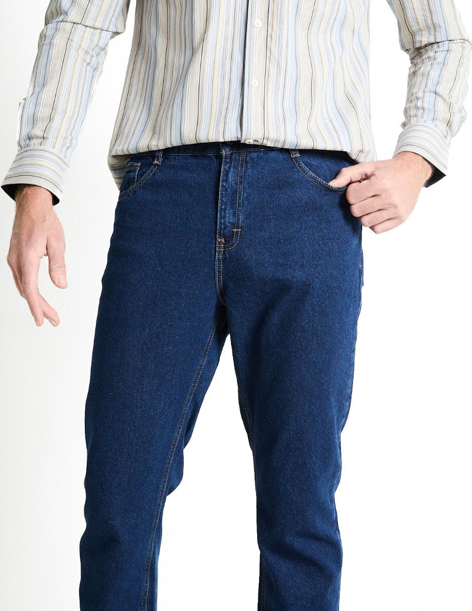 Jeans straight lavado obscuro para hombre 4