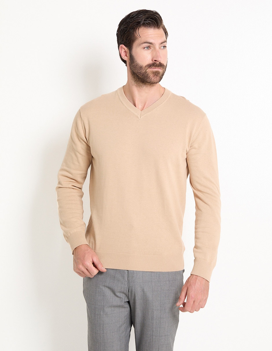 Suéter cuello V para hombre 1