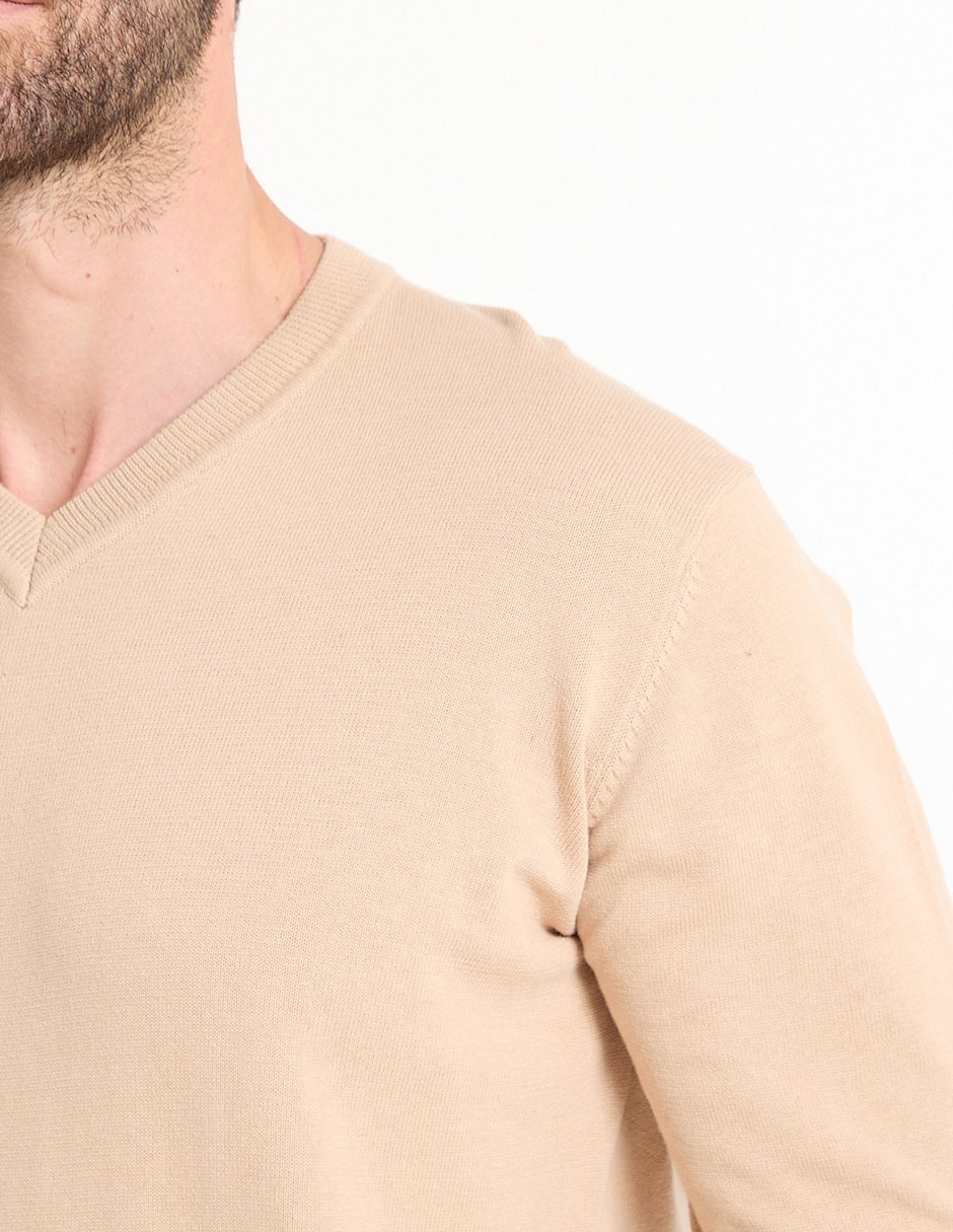 Suéter cuello V para hombre 4