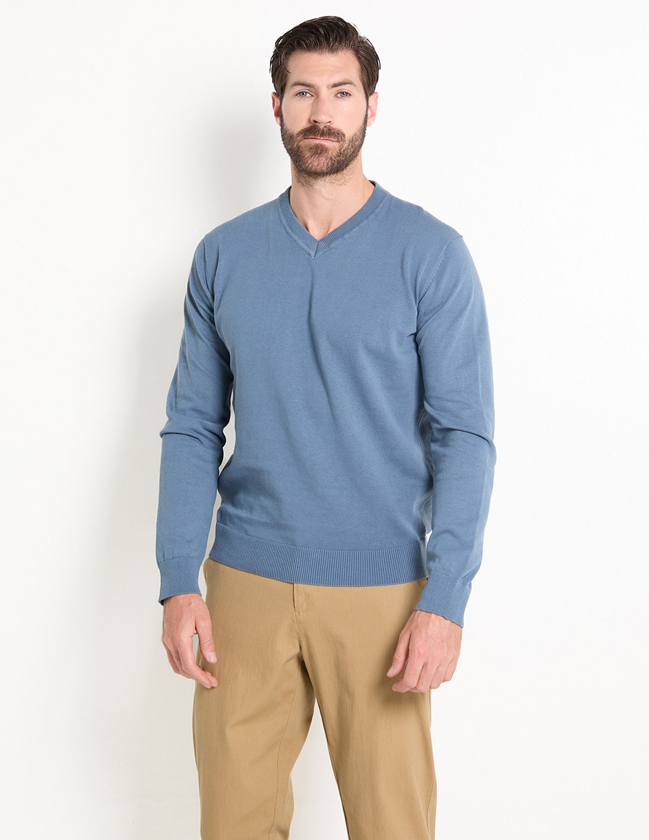 Suéter cuello V para hombre