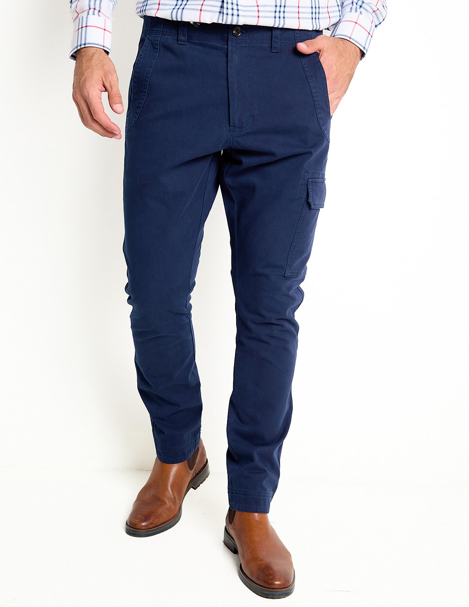 Pantalón cargo slim de algodón para hombre