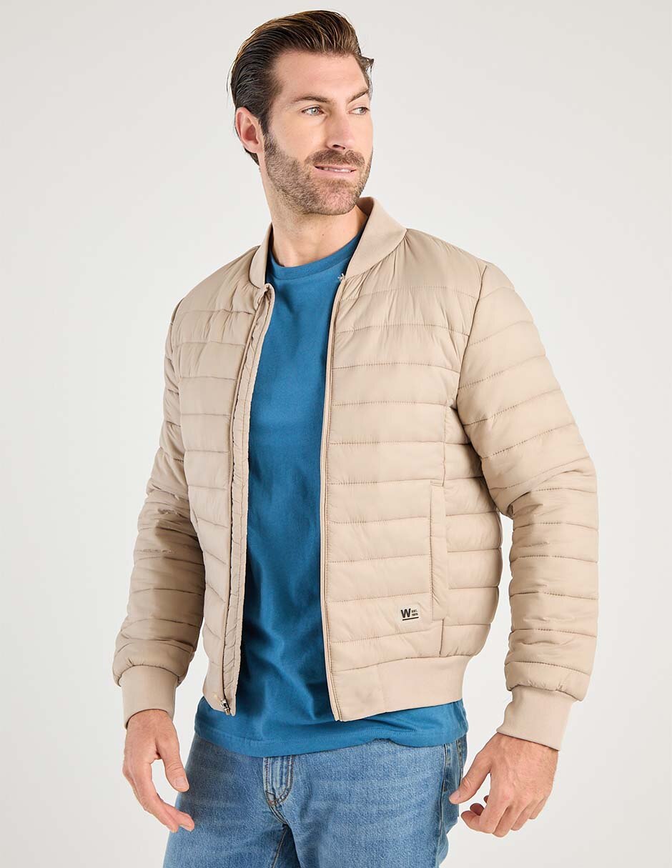 Chamarra capitonada con bolsillos para hombre