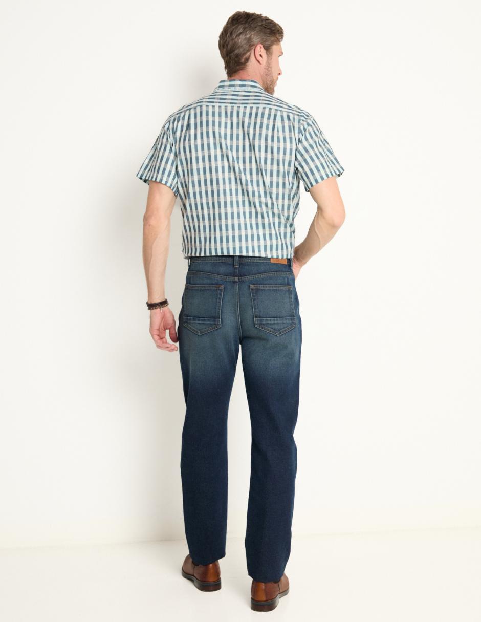 Jeans straight deslavado para hombre 2