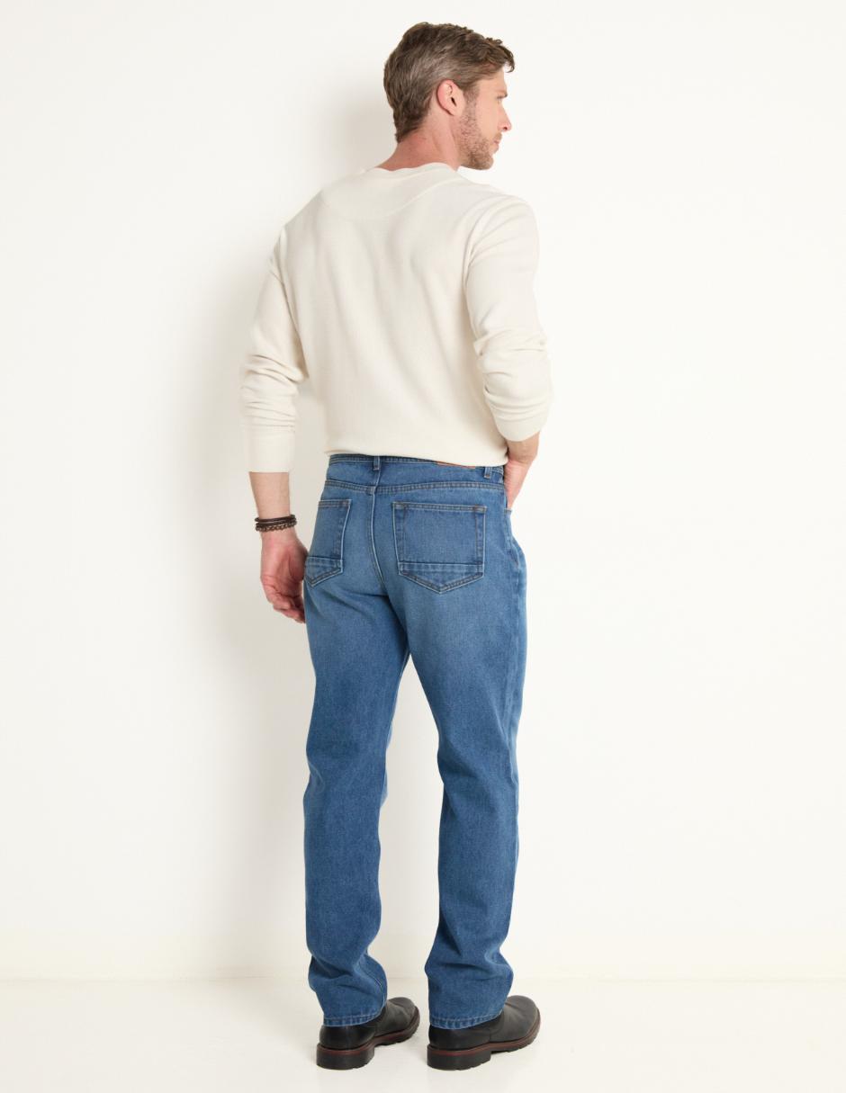Jeans straight lavado medio para hombre 2