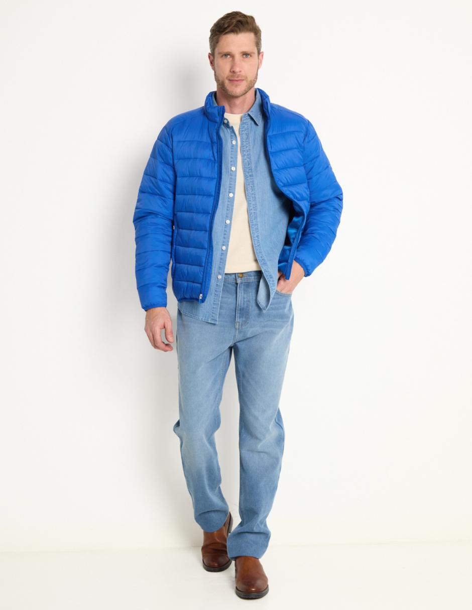 Jeans straight lavado claro para hombre 3