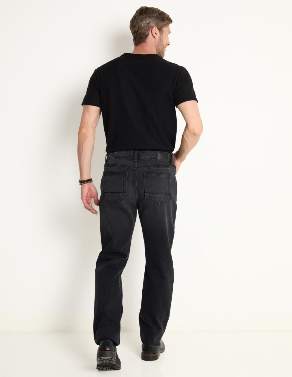 Jeans straight lavado obscuro para hombre 2