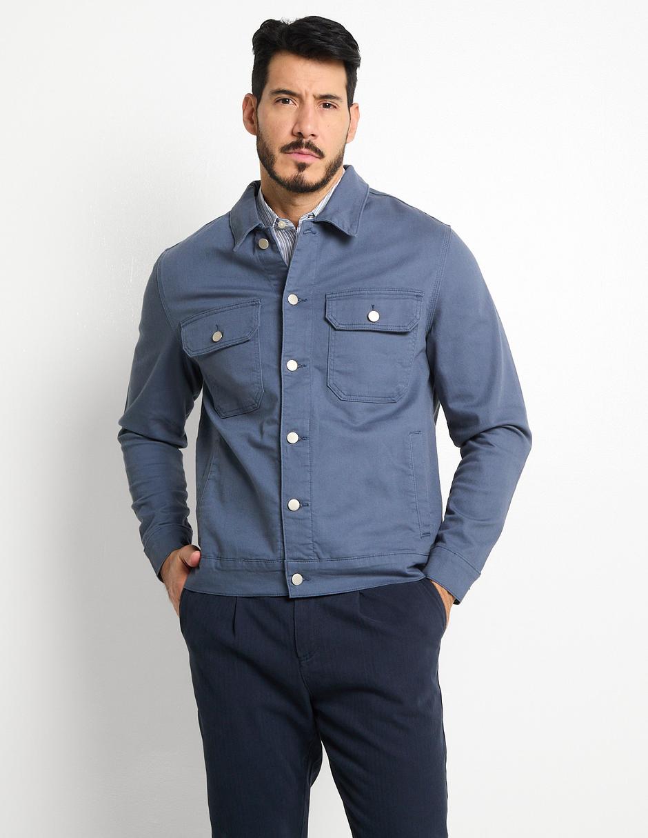 Chamarra denim con bolsillos para hombre Chamarra denim con bolsillos para hombre