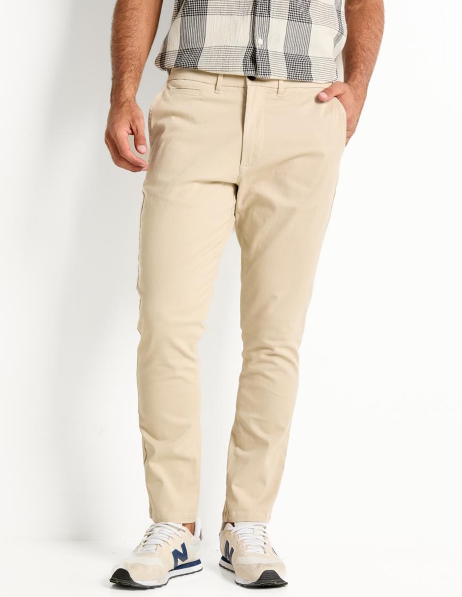 Pantalón chino slim de algodón para hombre