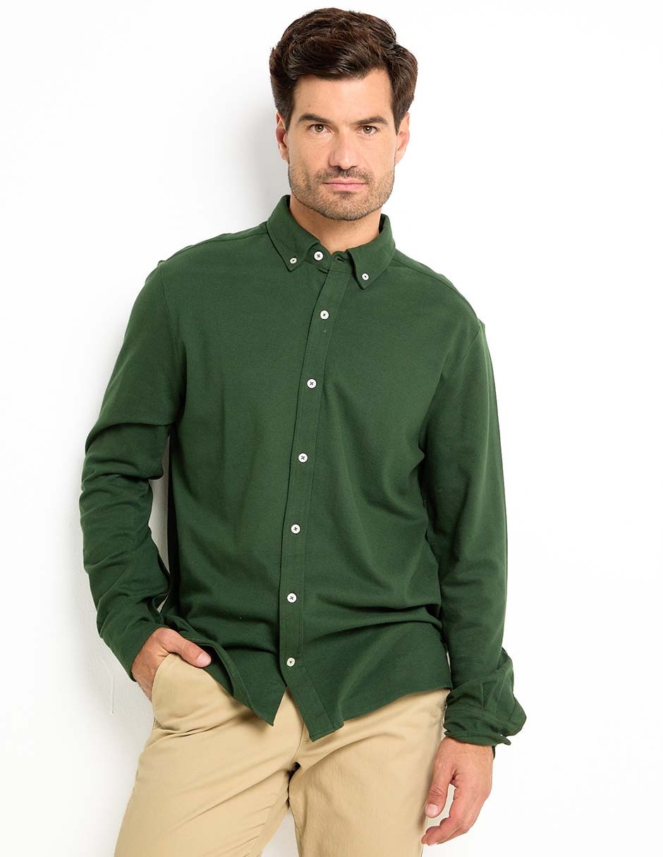 Camisa casual manga larga para hombre 1