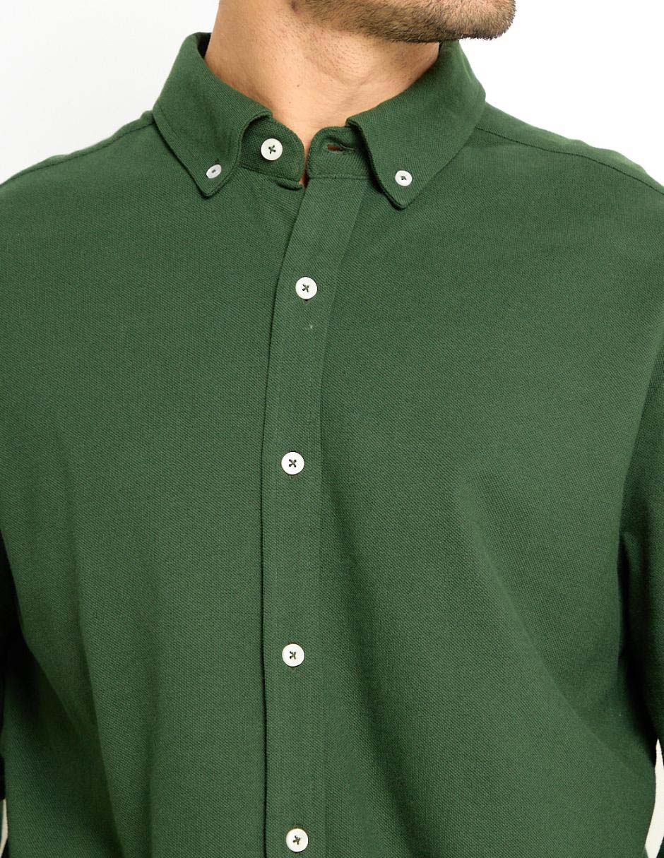 Camisa casual manga larga para hombre 4
