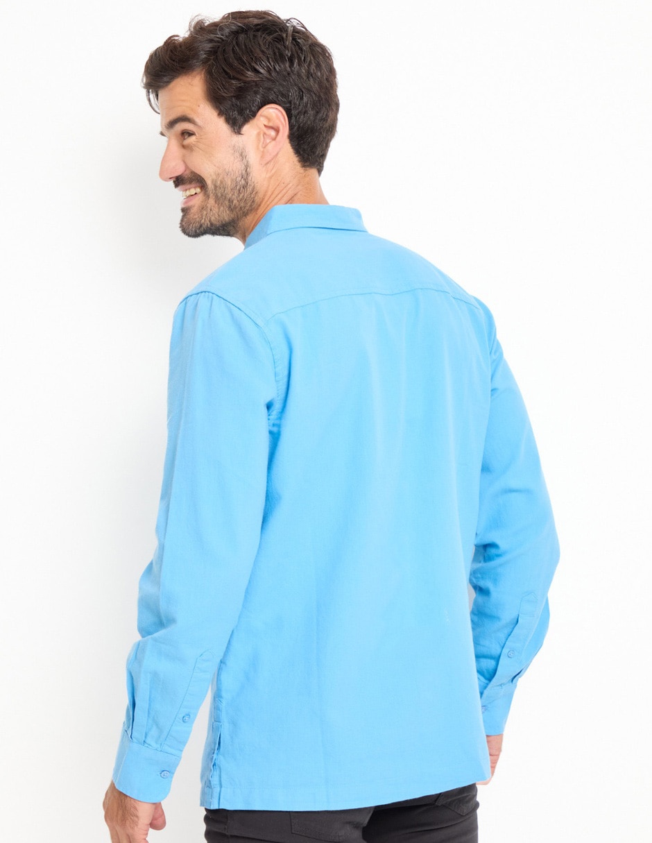 Camisa casual de algodón manga larga para hombre 2