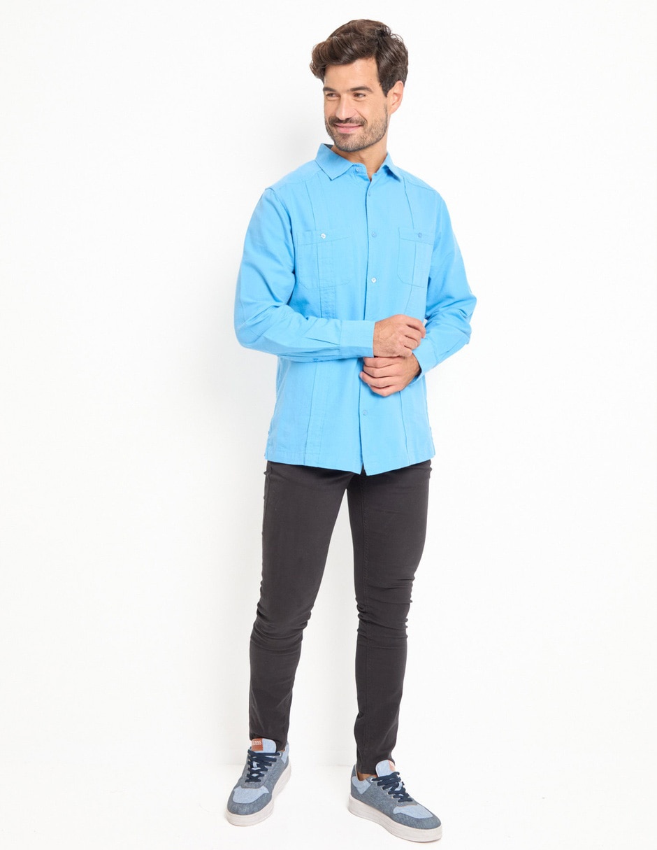 Camisa casual de algodón manga larga para hombre 3