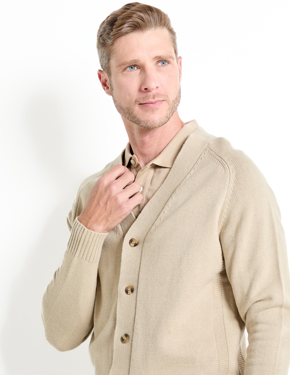 Suéter cuello V para hombre 4