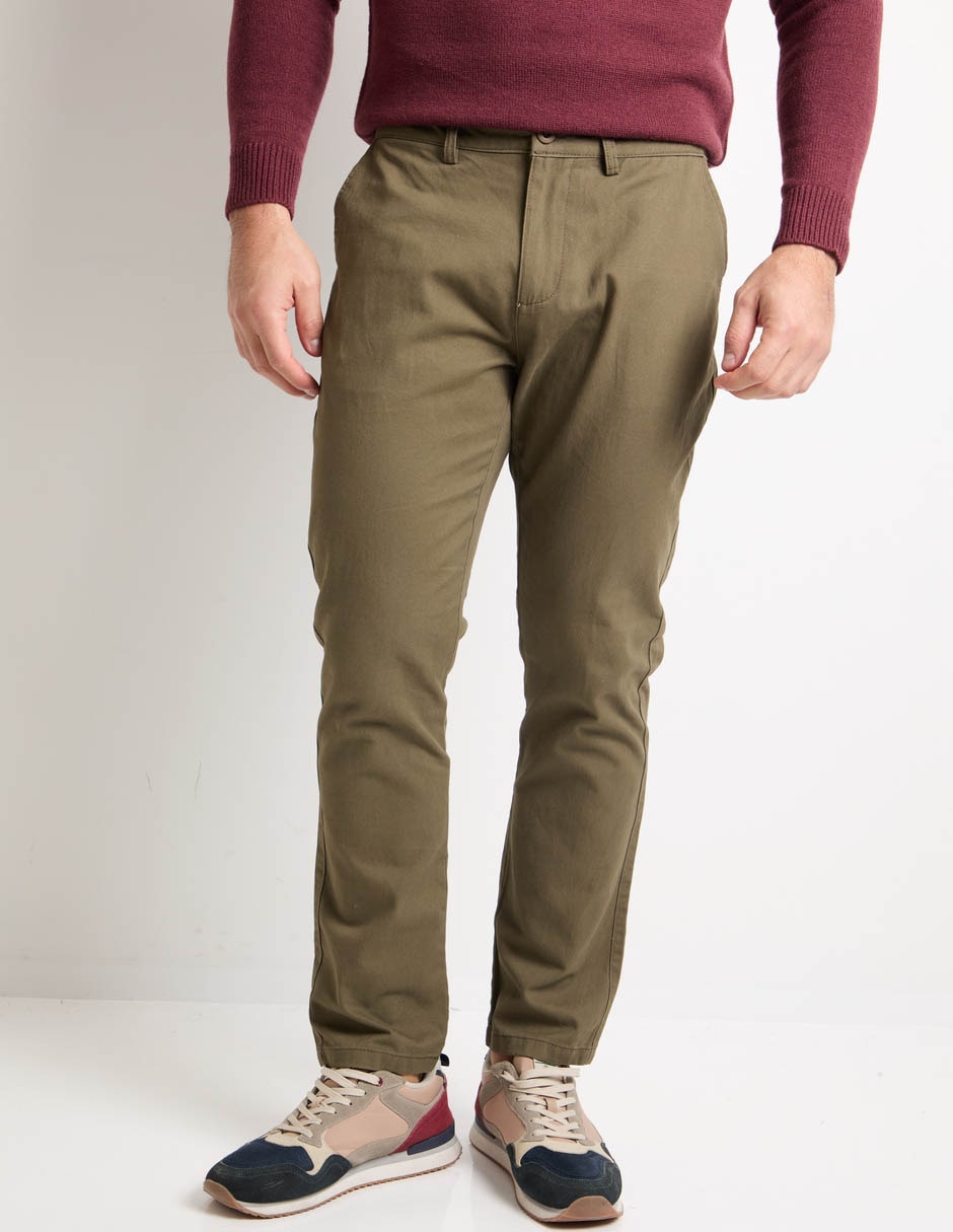 Pantalón chino recto para hombre
