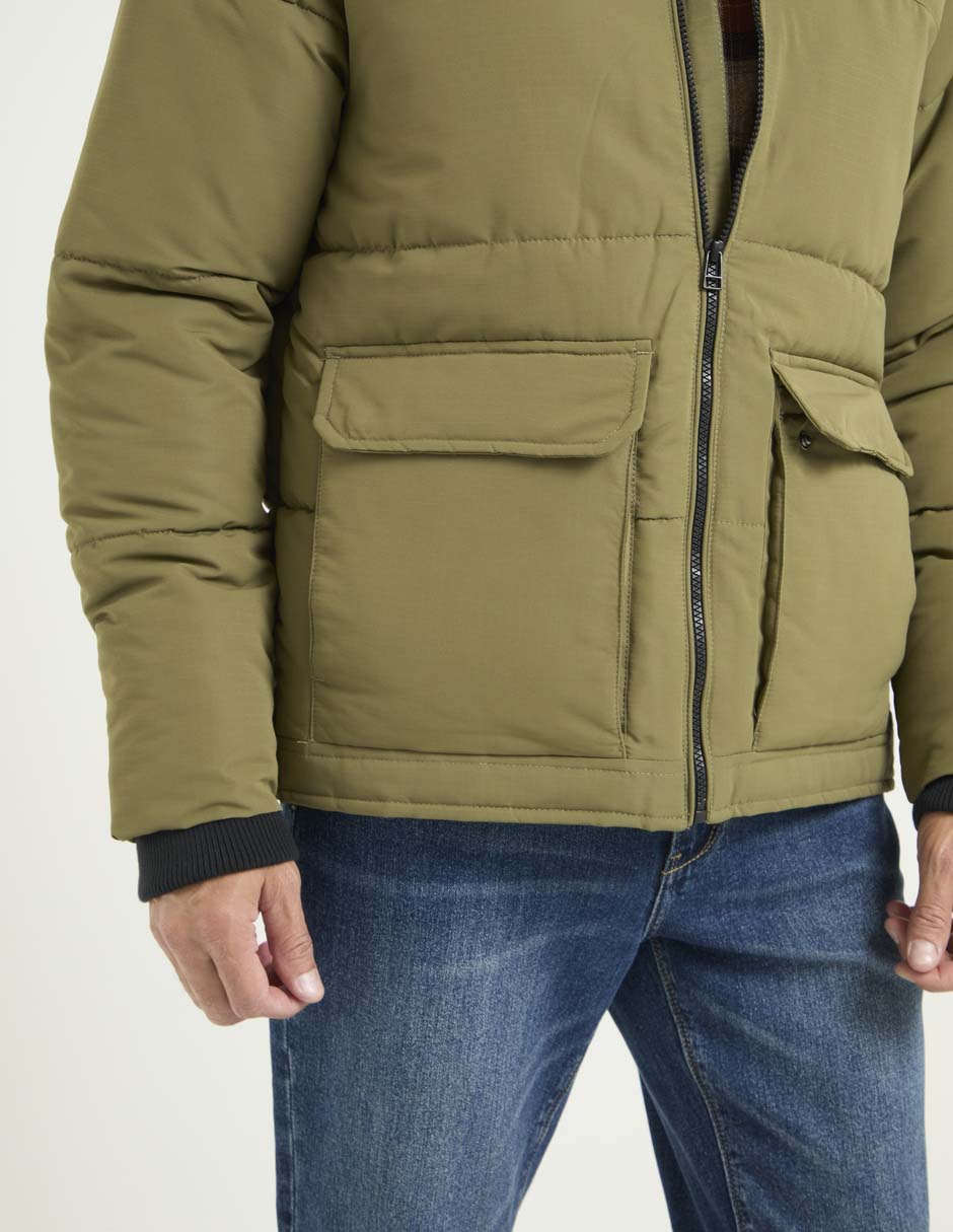 Chamarra acolchada capitonada para hombre 4