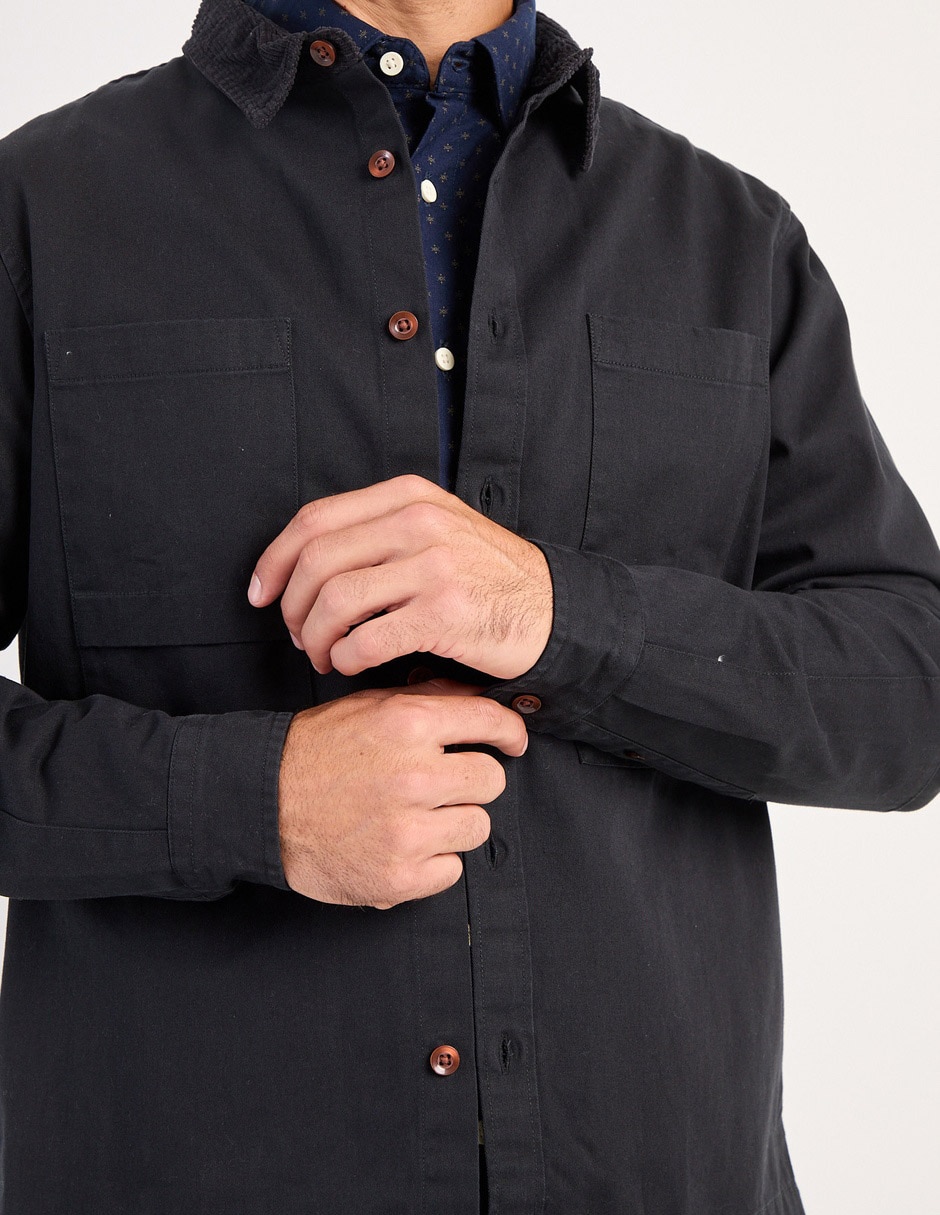 Chamarra demin de mezclilla con bolsillos para hombre 4