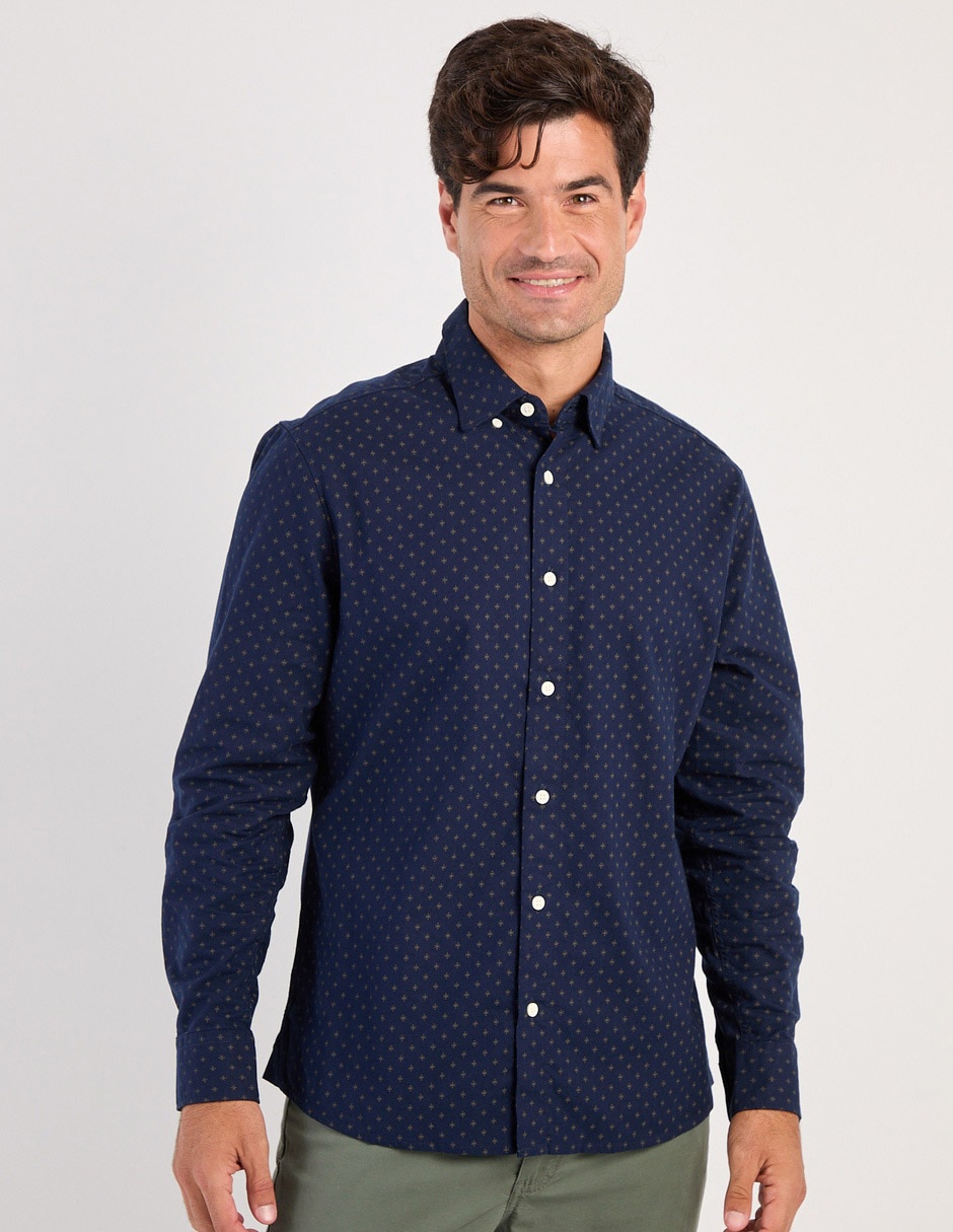 Camisa casual de algodón manga larga para hombre Camisa casual de algodón manga larga para hombre