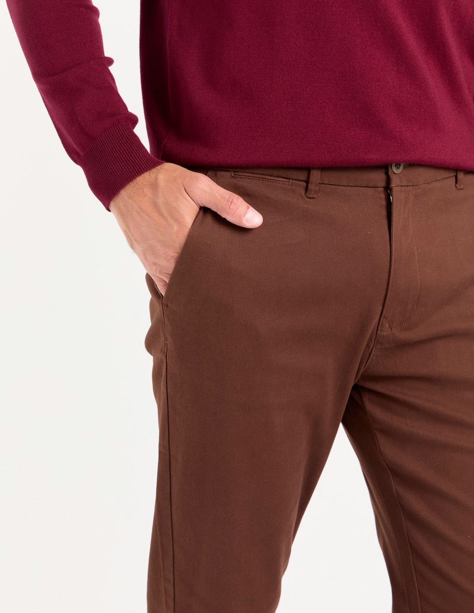 PANTALON CHINO WEEKE, 34, CAFÉ TOSTADO