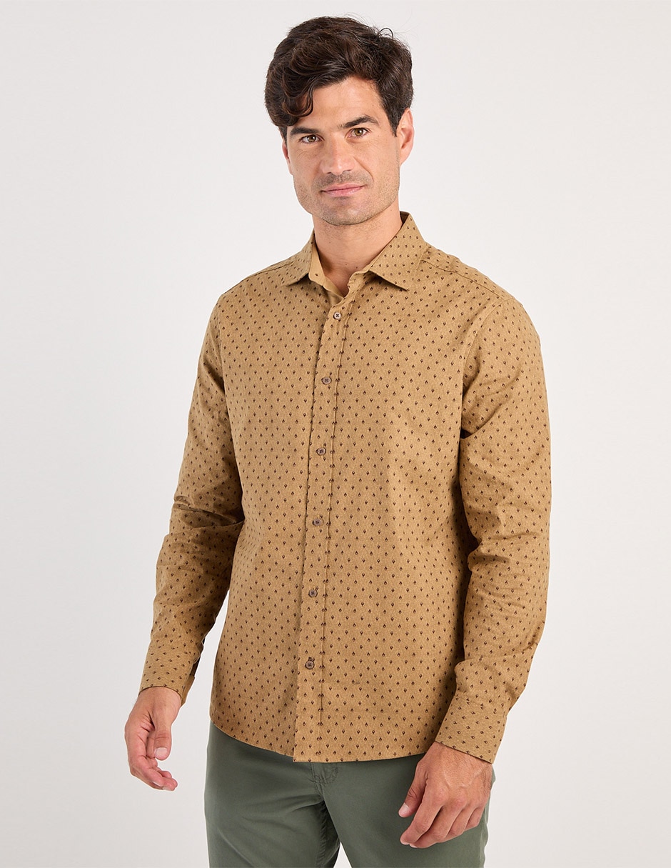 Camisa casual de algodón manga larga para hombre Camisa casual de algodón manga larga para hombre