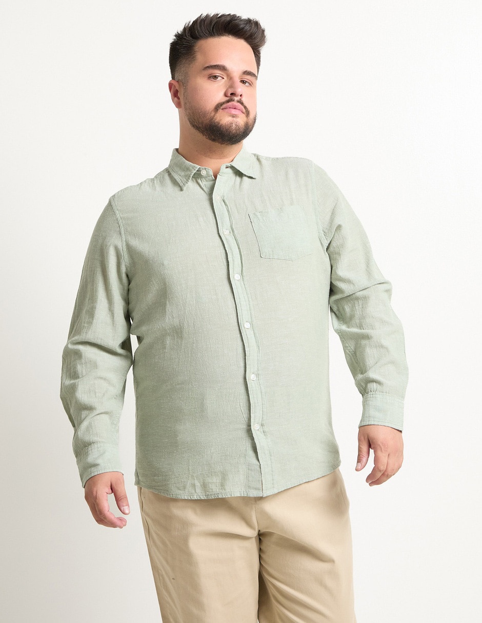 Camisa casual de algodón manga larga para hombre Camisa casual de algodón manga larga para hombre