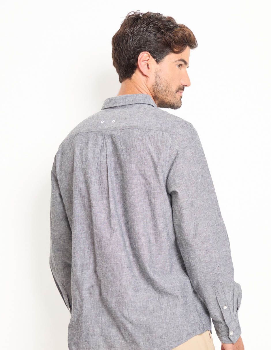 Camisa casual de algodón manga larga para hombre 2