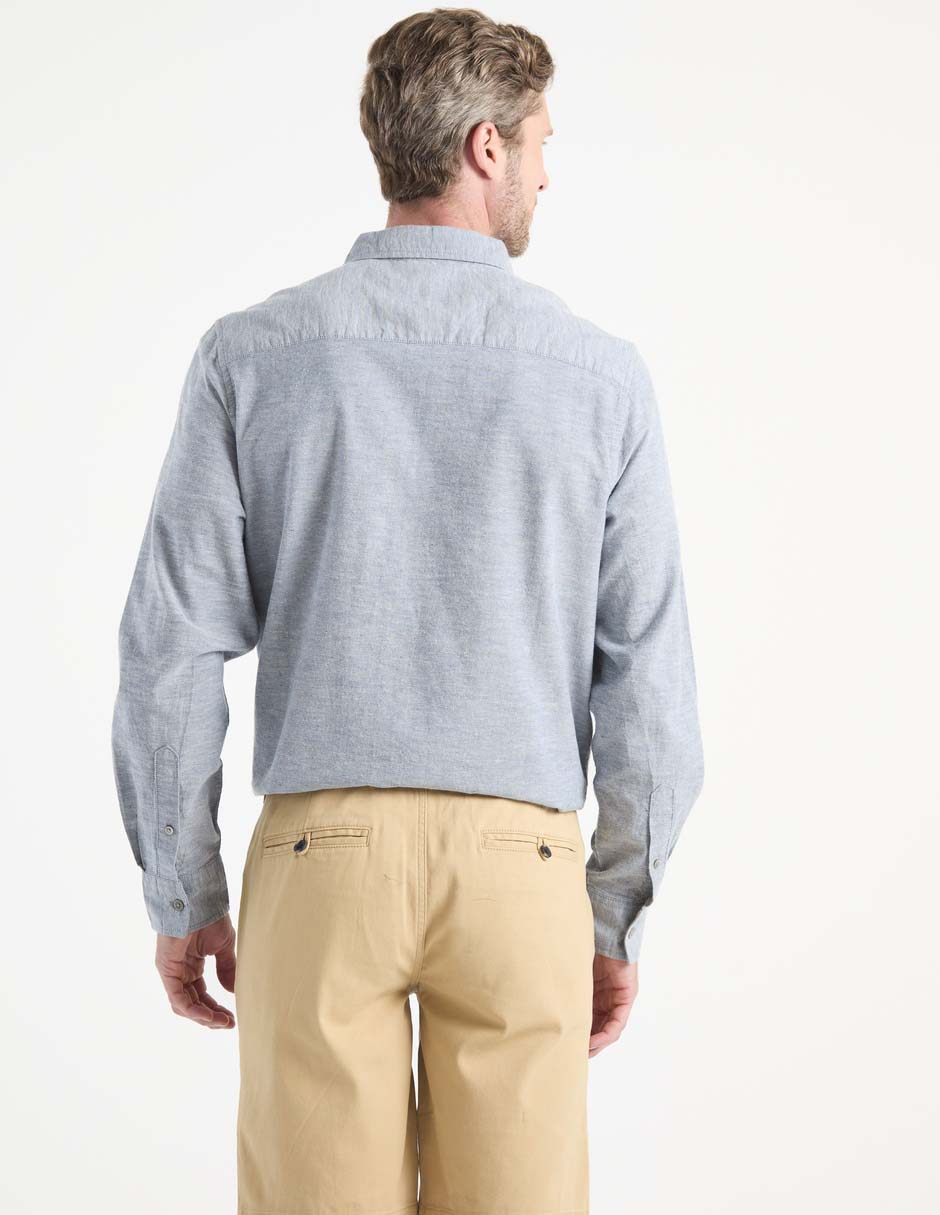 Camisa casual de algodón manga larga para hombre 2