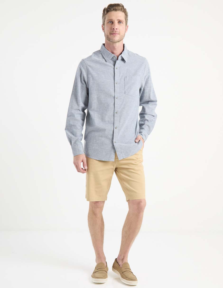 Camisa casual de algodón manga larga para hombre 3