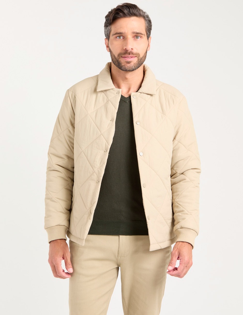 Chamarra capitonada con bolsillos para hombre 1