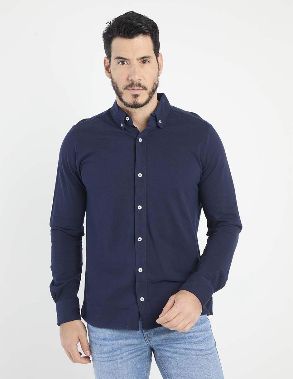 Camisa casual manga larga para hombre