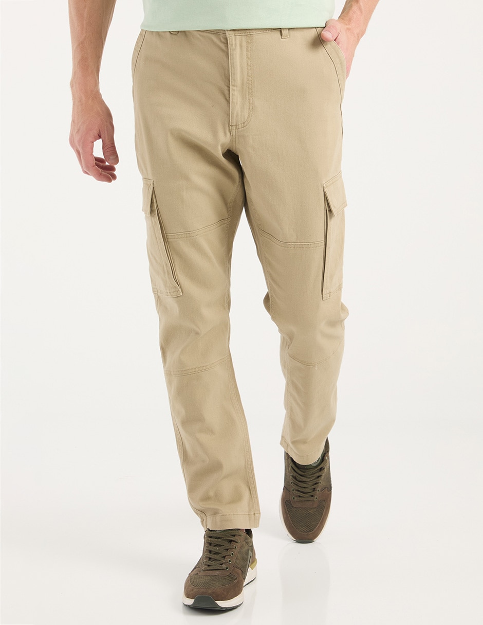 Pantalón cargo recto de algodón para hombre