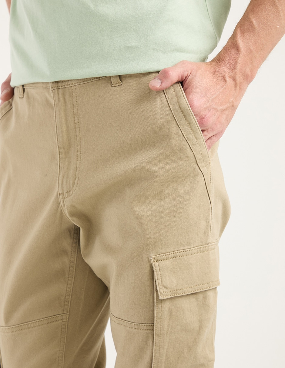 Pantalón cargo recto de algodón para hombre 4