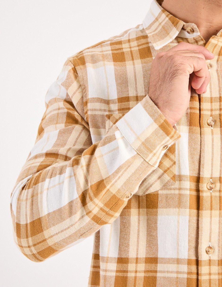 Camisa casual de algodón manga larga para hombre 4