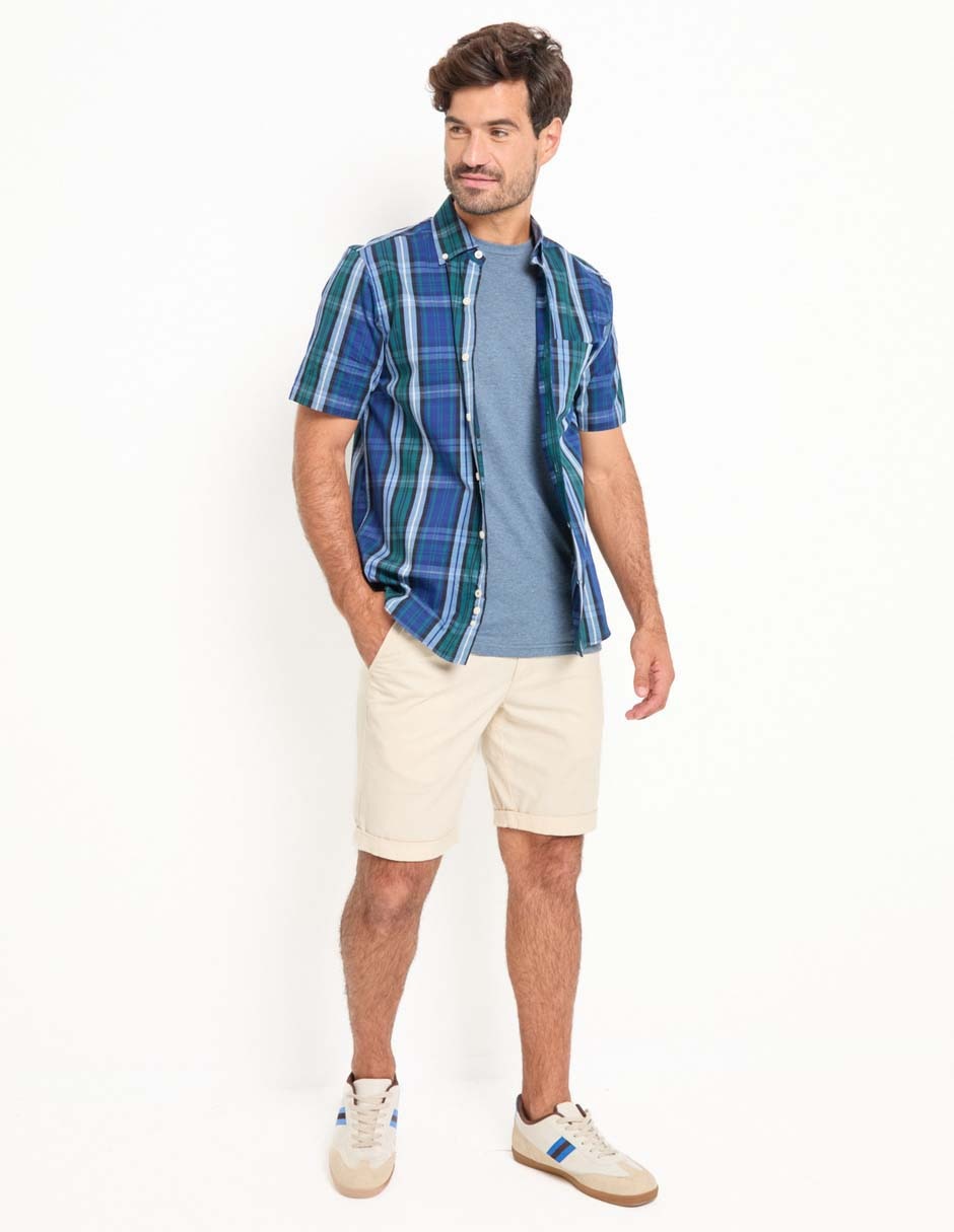 Camisa casual de algodón manga corta para hombre 3