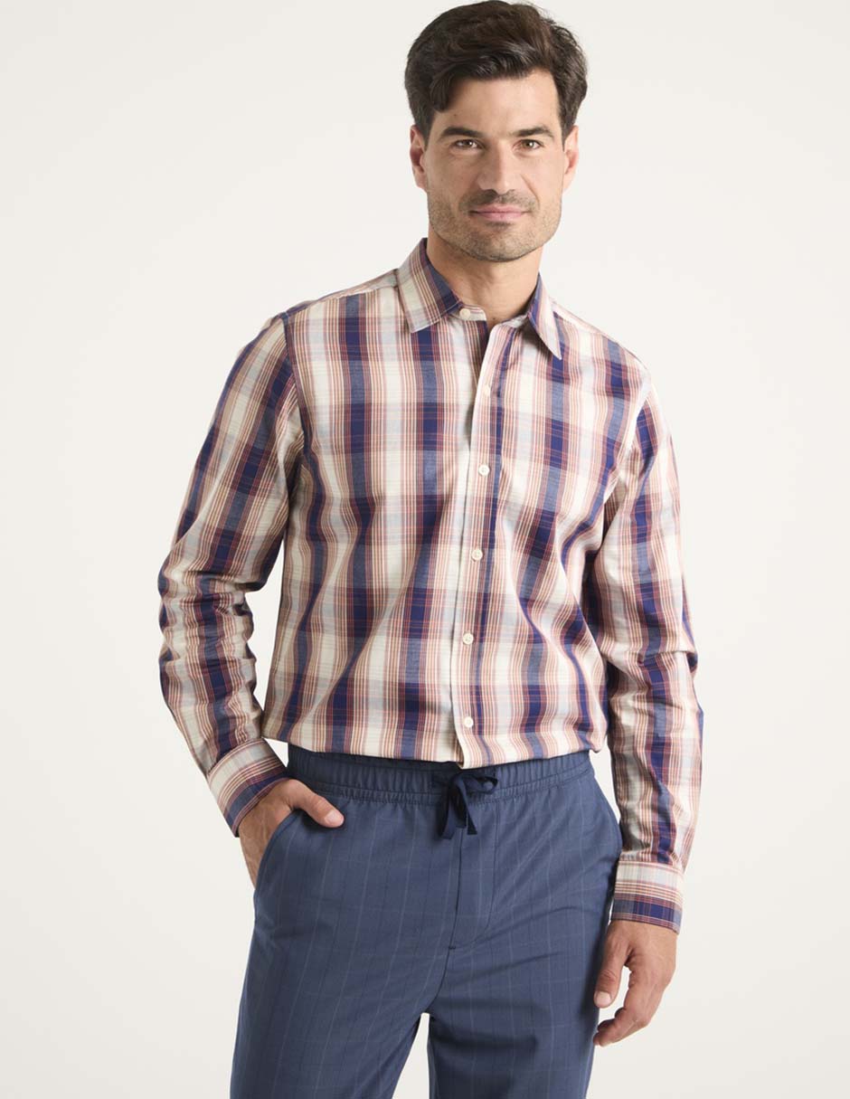 Camisa casual manga larga para hombre