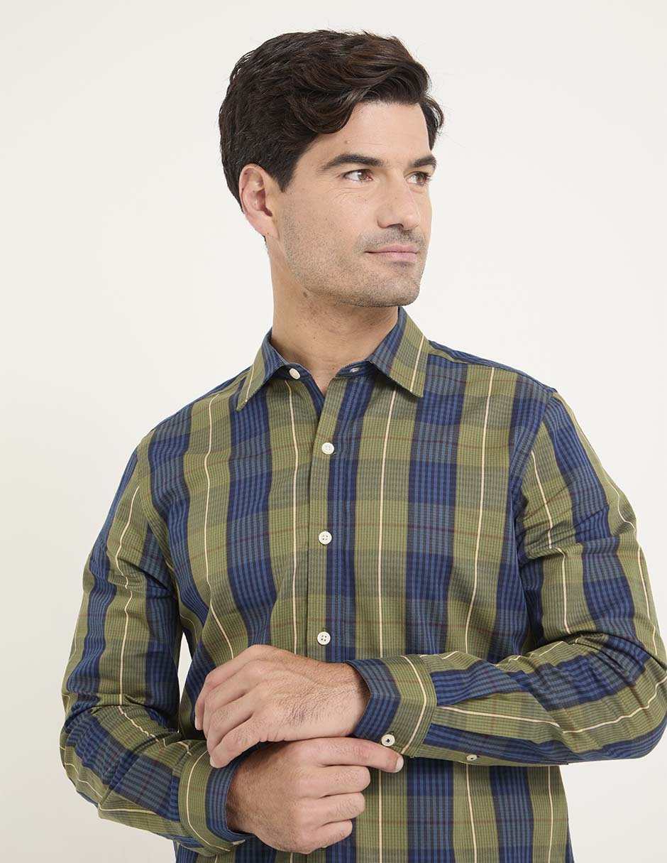 Camisa casual manga larga para hombre 4
